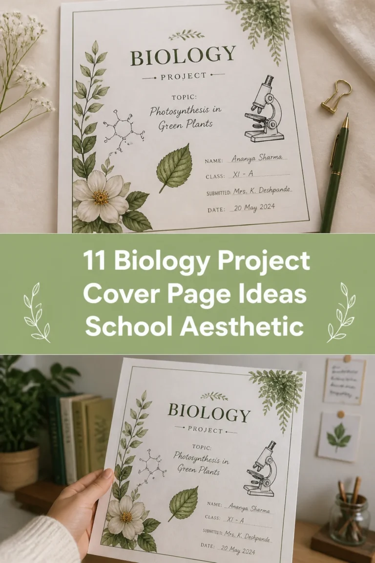 🌿 11 Biology Project Cover Page Ideas School Aesthetic
