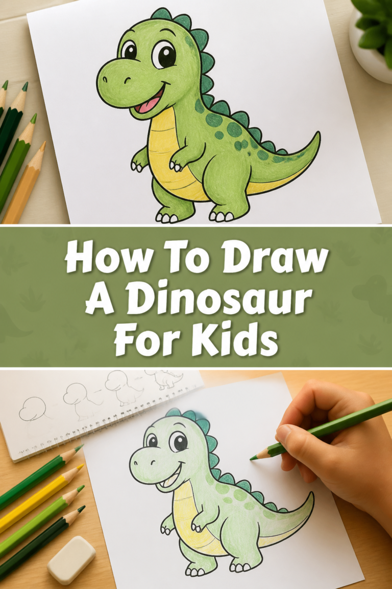 🦖 How To Draw A Dinosaur For Kids