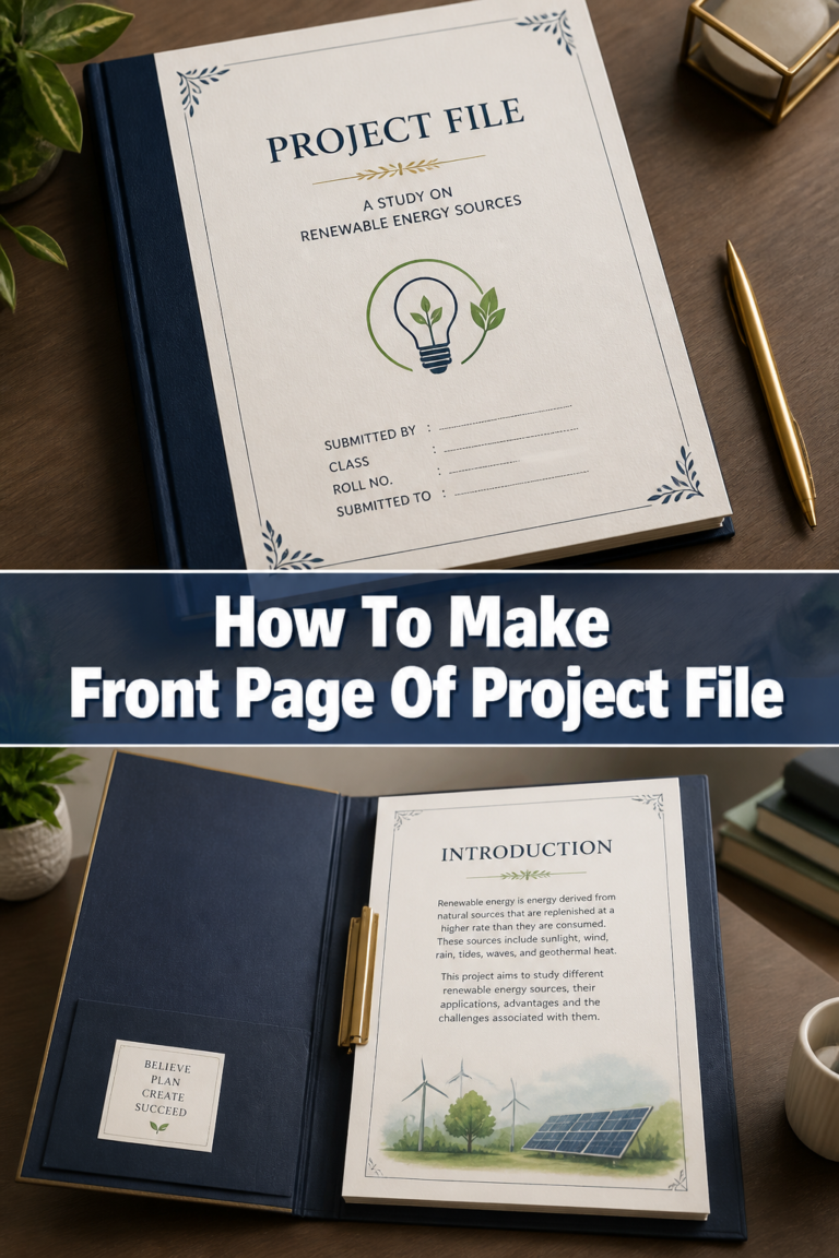 📁 How To Make Front Page Of Project File